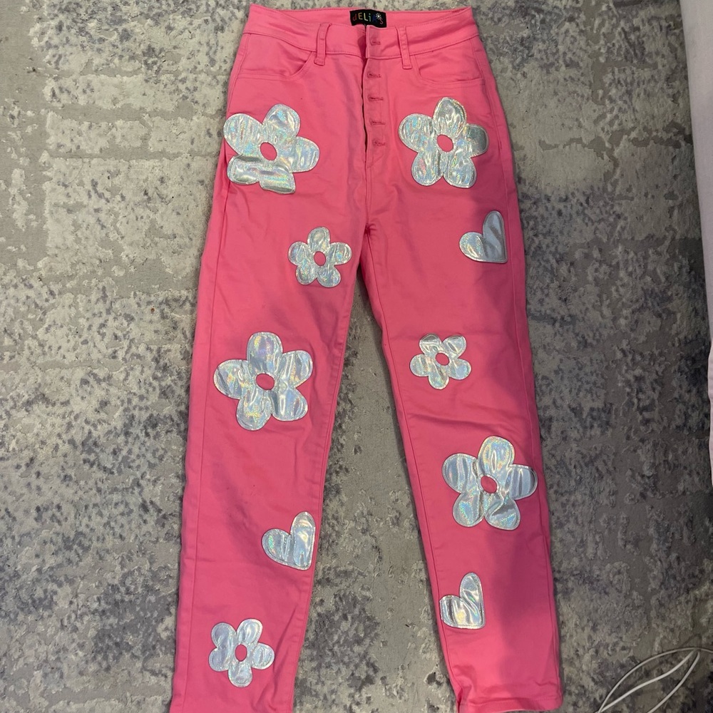 Delia’s pink flower pants!!